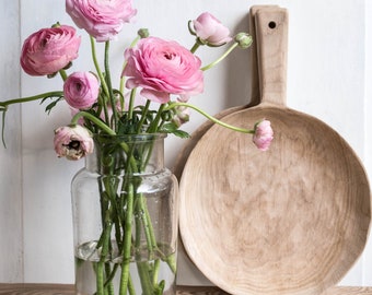 hand curved wooden board, bowl, cheeseboard, serving, cutting, round, vintage inspired, pure hanwork