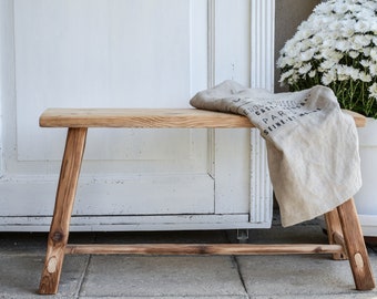 handmade spruce bench, massive soft barn wood,table,old wood,bohemian,raw,french coffee side table, Please see pictures & read description