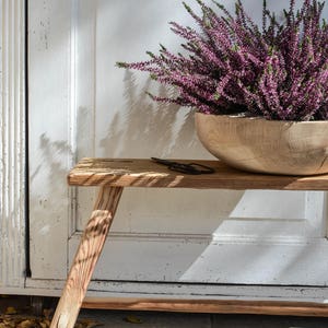 handmade spruce bench, massive soft barn wood,table,old wood,bohemian,raw,french coffee side table, Please see pictures & read description image 5