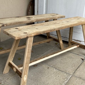 handmade spruce bench, massive soft barn wood,table,old wood,bohemian,raw,french coffee side table, Please see pictures & read description image 8