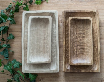 Rectangle wooden bowls, hand carved,handmade oak-wood bowl, new dry wood, solid wood, oiled, decoration, kitchen,dining room,minimal,rustics