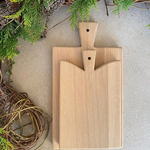 Handmade Oak Breadboard Set: Rectangle Hardwood Charcuterie Boards