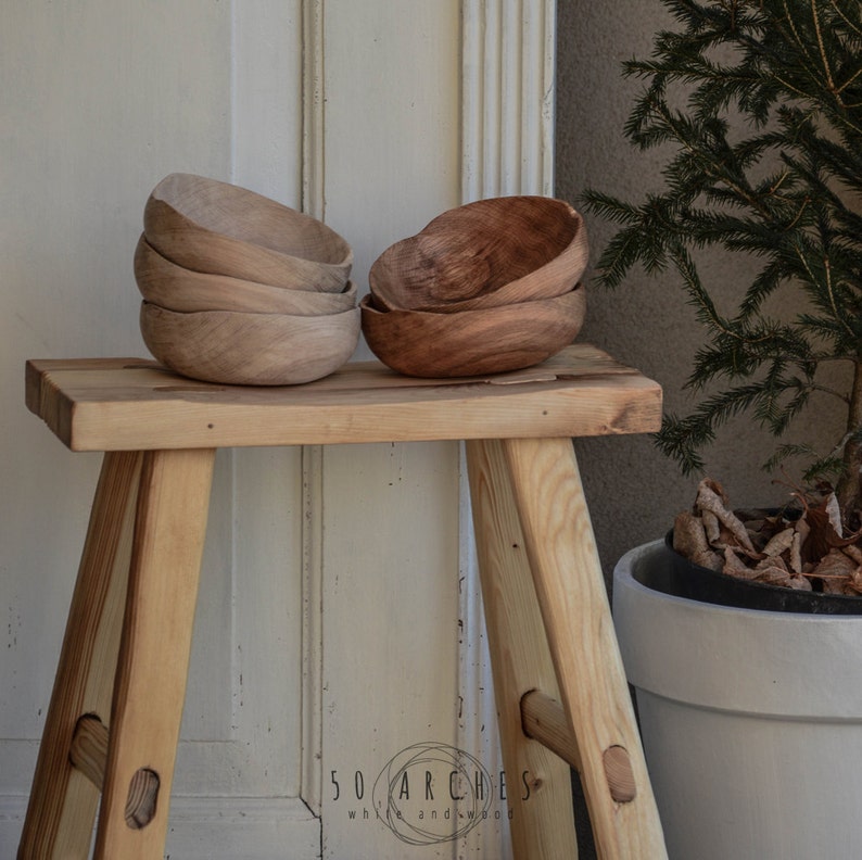 wooden bowl, hand carved, handmade oak-wood bowls, new dry wood, solid wood, oiled, decoration, kitchen,dining room,minimal,rustic, pure image 8