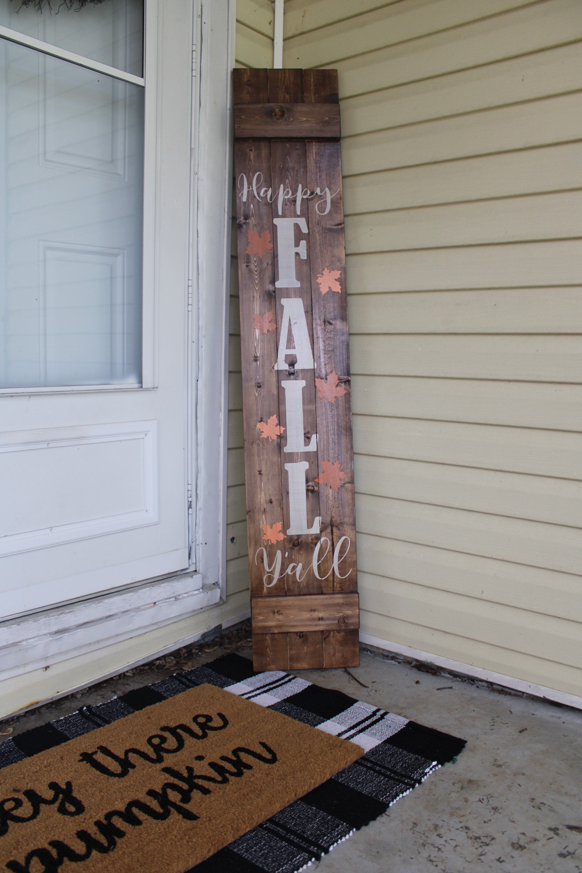 Happy Fall Y'all Wooden Sign Front Porch Fall Decor Etsy