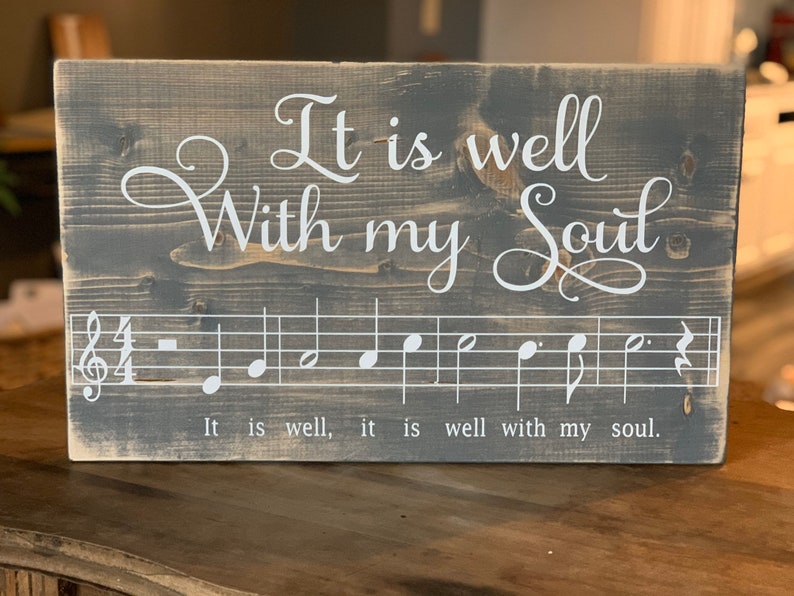 It Is Well With My Soul Hymn Wall Art Christian Signs Etsy