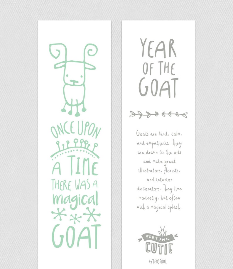 Bookmark Year of the Goat | Etsy