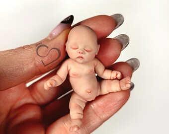 Solid silicone miniature sleeping baby Nena 5cm (2")