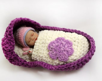 Sweet Dreams set #1 for 10" baby (basket, blanket, pacie, bottle & bunny) available in 2 styles - BABY NOT INCLUDED!!!