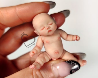 Solid silicone miniature sleeping baby Neo 5cm (2")