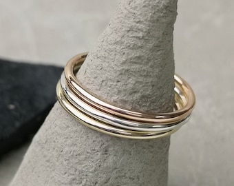 9ct recycled Gold 1.3mm width Slim Plain Stacking ring