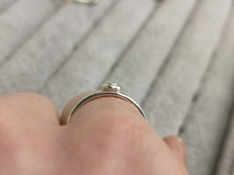CLEARANCE White gold diamond ring Rose cut engagement ring Textured engagement ring Rose cut diamond ring White rose cut diamond