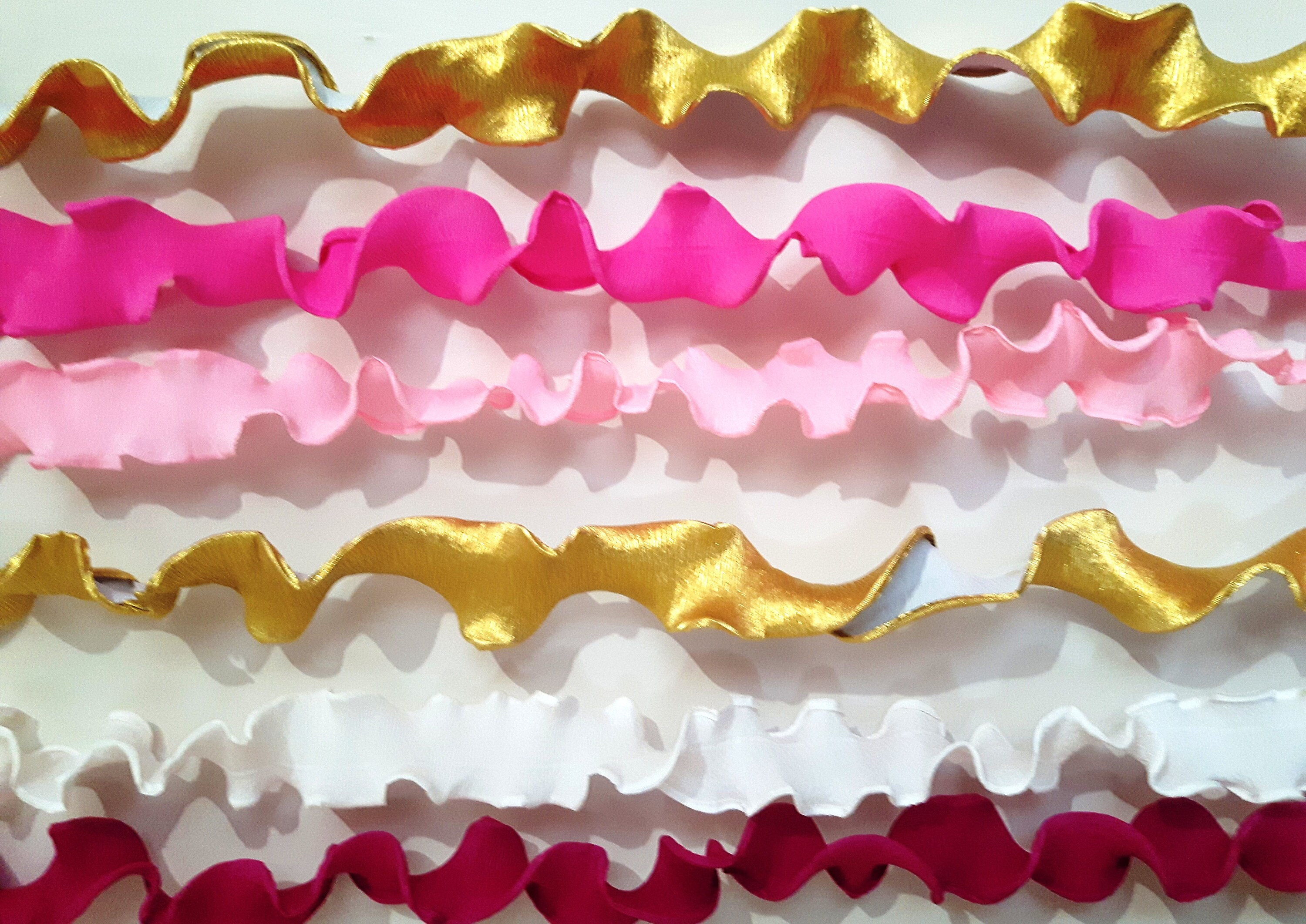 12 Crepe Paper Streamer Backdrop Victoria Pink Gold Wall Etsy
