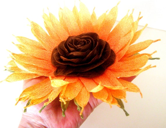 12 Large paper flower Sunflowers Wall decor arch Table decor Photo backdrop Rustic wedding Flowers baby shower decor birthday party Nursery Il_570xn