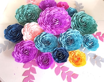 Encanto decor large Paper Flowers, Fiesta Mexico Flower, day of dead, baby shower party, diwali, wedding hawaiian Luau aloha, Photo backdrop