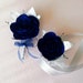 1 Navy Royal blue silver gold, Boutonniere corsage, Bridesmaids, royal blue wedding, mens boutonnieres, beach wedding, denim and diamonds 
