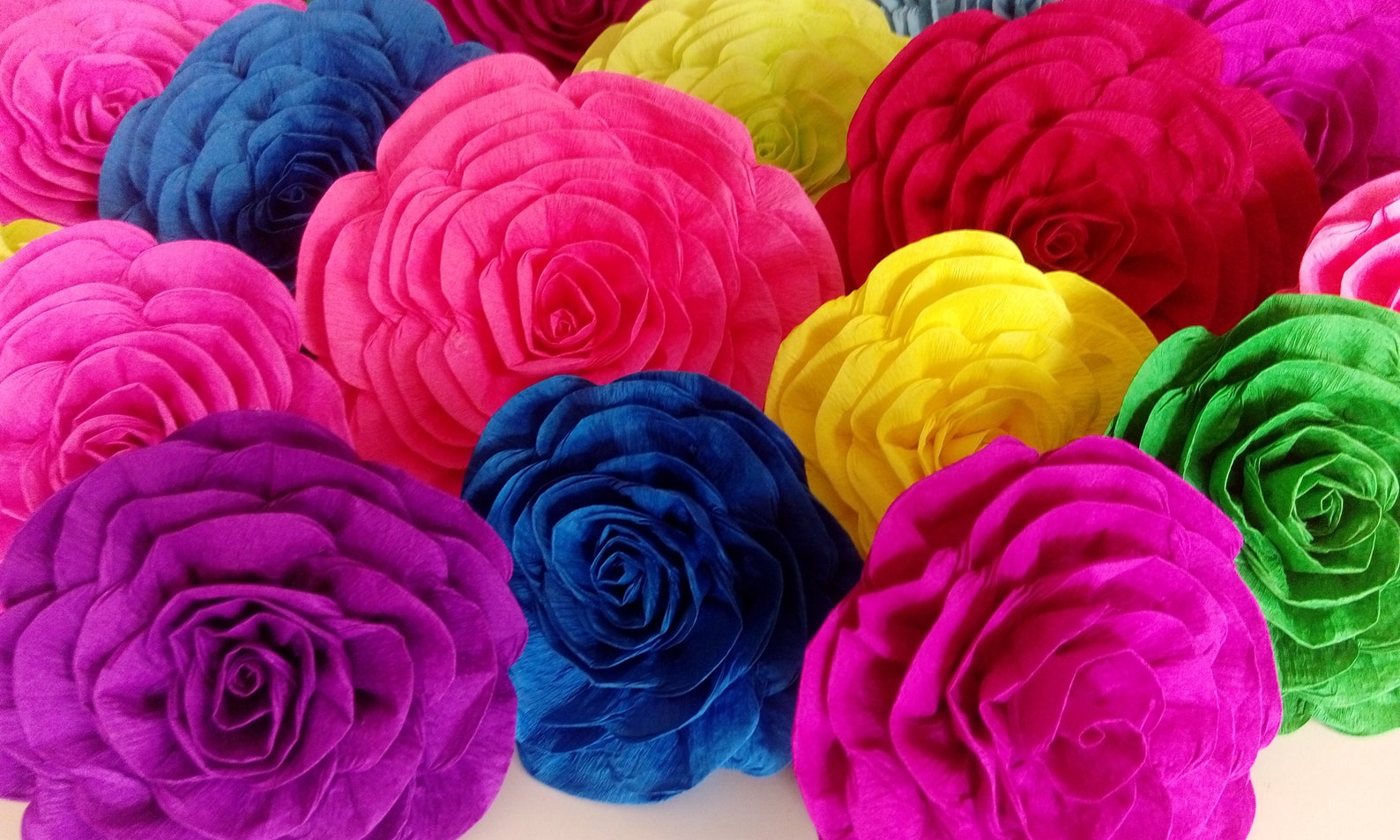 10 Mexican Fiesta large paper flowers backdrop any colors Etsy