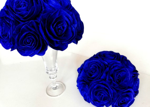 1 centerpieces boy Royal Prince table decor Paper flowers cobalt Navy Blue wedding bridal baby shower beach Party baptism aqiqah Mitzva Il_570xn