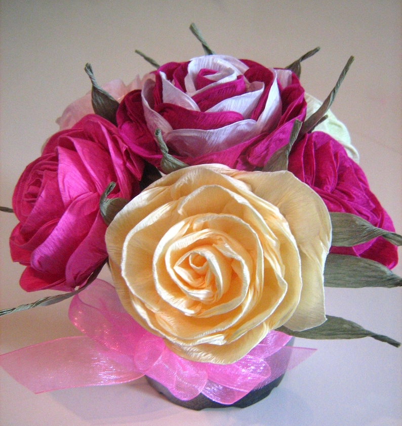 Pink Blush Paper Flowers Centerpieces Table Decor Wedding Etsy