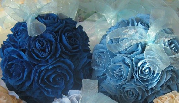 centerpiece boy paper flowers ball Wedding decor Royal Prince Navy Blue Teal Aqua Nautical beach girl bridal boy baby shower Party Birthday Il_570xn