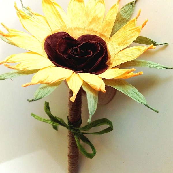 Matrimonio con penna in tela di girasole, libro degli ospiti, fiori di carta con penna, decorazione con girasole in penna, idee per baby shower di nozze Girasole rustico in tela