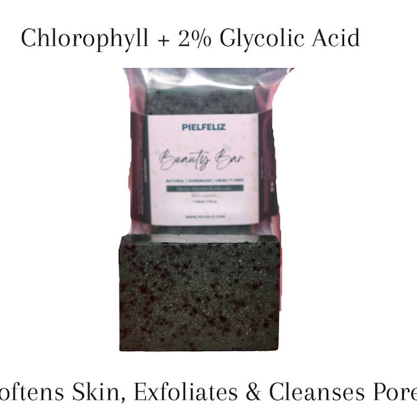 Beauty Bar Cleanser | Glycolic Acid Body Wash | Glycolic Acid Toner | Chlorophyll Soap| Acne Soap | Anti-Aging Skincare | Exfoliating Soap