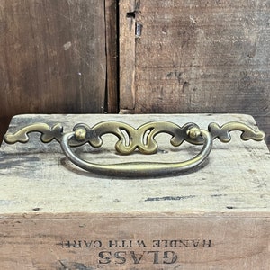 Vintage, Drop Bail, Cast Brass Finished, Decorative Pull. (BJanJ)
