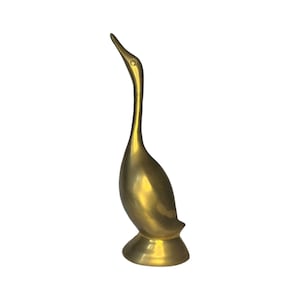 Solid Brass Swan Duck Goose Figurine Vintage Germany Paperweight MCM Home Decor