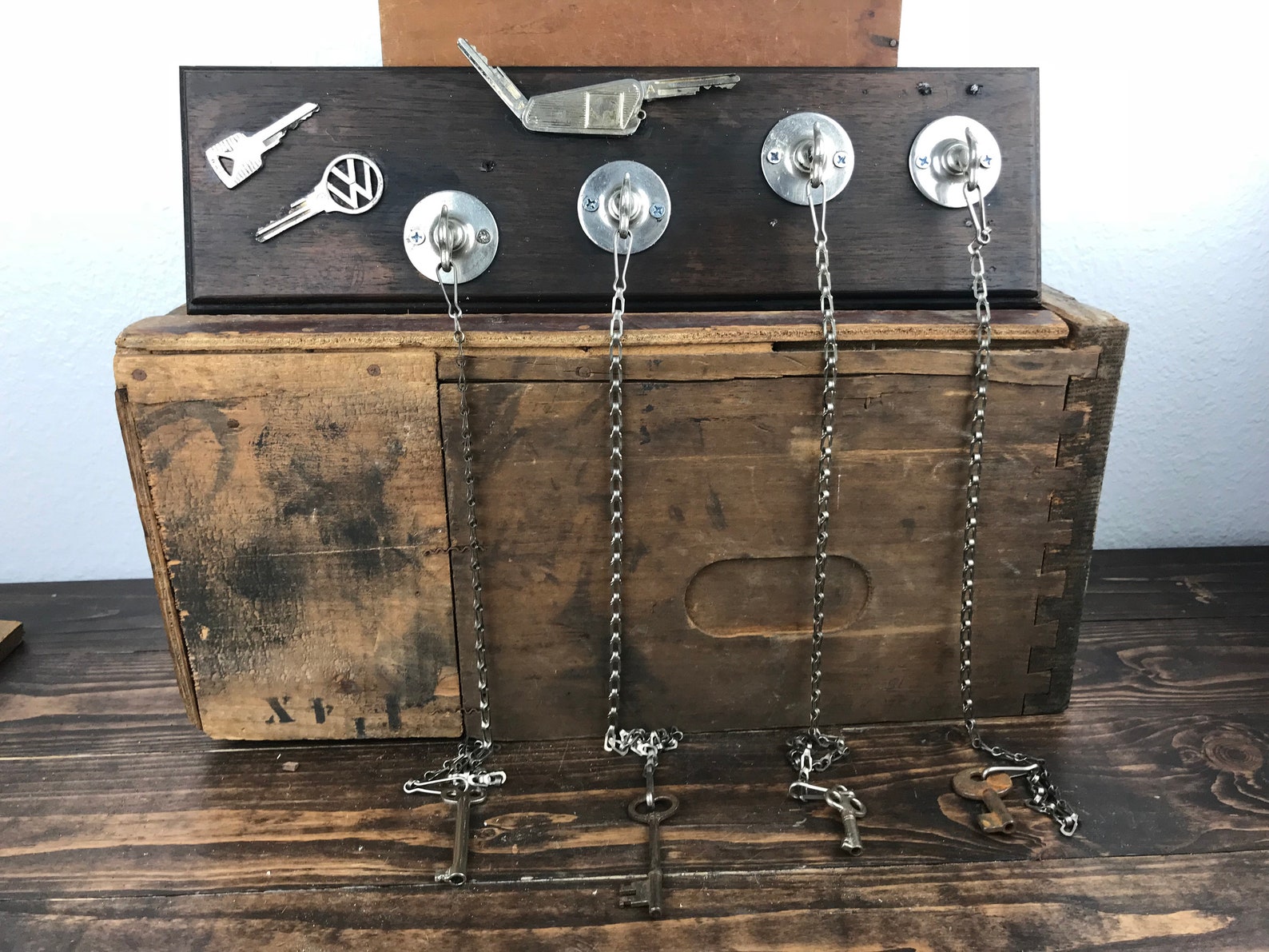 Handmade Key chain holder with Vintage Hanging Skeleton Keys Etsy