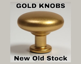 Vintage Satin Gold Cabinet Knob | Mid Century Modern Drawer Pull
