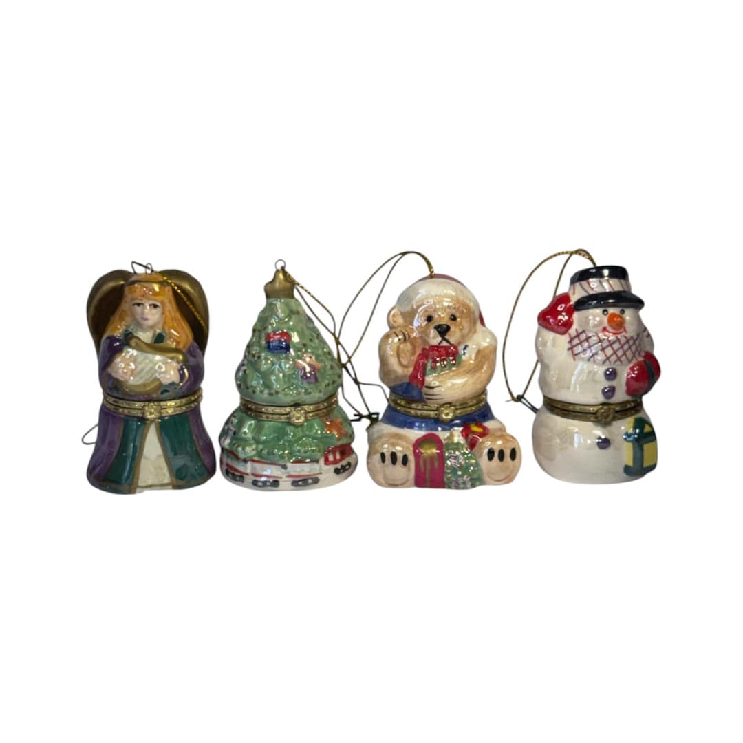 Mr. Christmas Photo Holding Hinged Porcelain Ornaments Lot of 4 - Etsy
