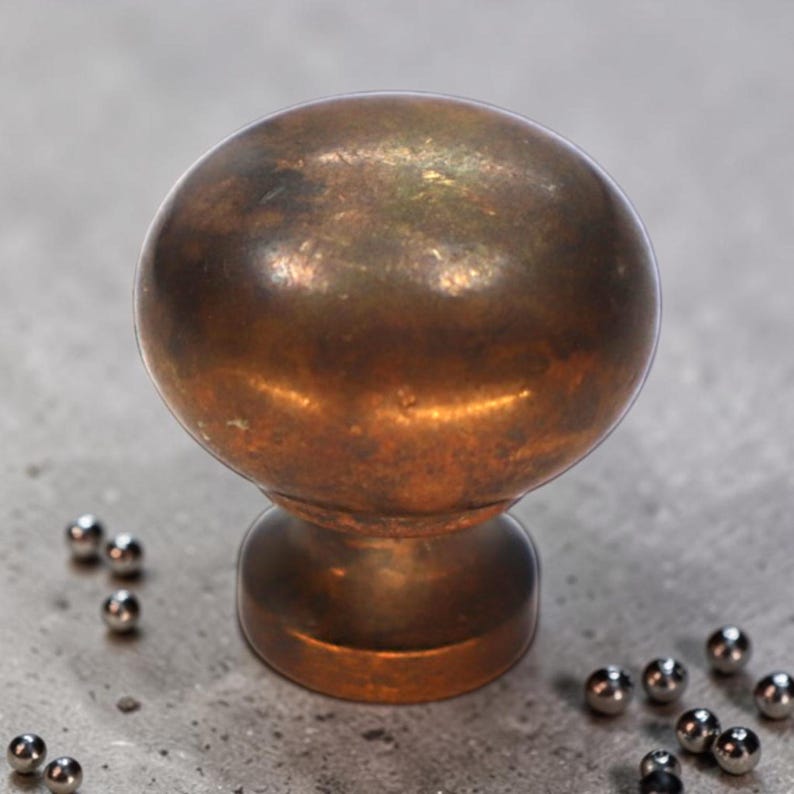 Vintage Solid Brass Knobs Mixed Set Cabinet Drawer Pulls Heavy Hardware image 12