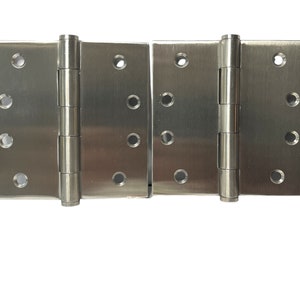 Brushed Chrome Door Hinges: Heavy-Duty, 4-inch (Pair)