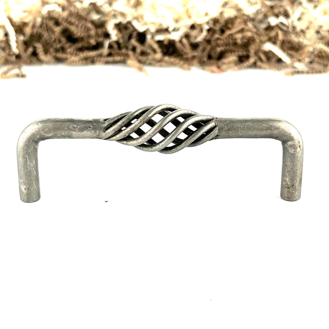 Twisted Birdcage Brushed Metal Pull Drawer Handle 4 Etsy