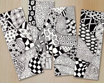 Zentangle Digital Bookmarks Vol.2 / GEOMETRIE / PDF und JPG Files zum downloaden/ Coloring and relaxing / Children and Adults