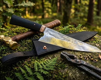 MADE TO ORDER - Damascus Chef Knife with Sheath!!!