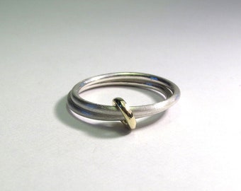 1 + 1 = 3 Familienring in Silber und Gold - Geschenk zur Geburt - Babyring - individueller Verlobungsring