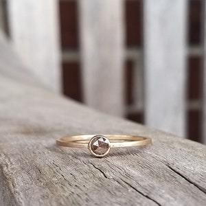 DIAMOND Rosecut natural brown - delicate individual ring/engagement ring in rose gold