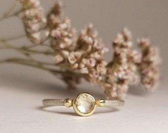 white sapphire ring gold and silver - engagement ring