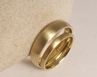 OVAL & CLASSIC - simple wedding rings, wedding rings oval rounded in yellow gold 333, 585 or 750
