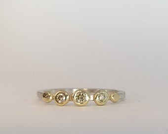 Campagner Brillianten in Gold Drops - Ring in Silver and Gold