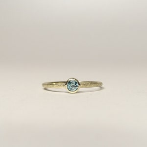delicate & BLUE simple, elegant engagement ring with real blue zircon image 5
