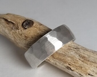 Alianza De Plata De Primera Ley Plana De 6 Mm Acabado En Brillo