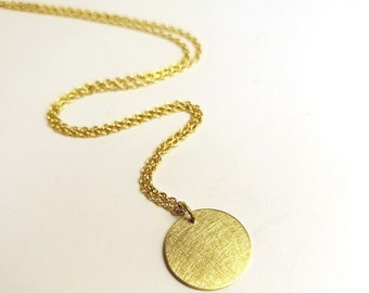 simple, delicate gold pendant plate, gold plate, medallion