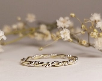 B6 Gold & Silber - ROMATISCHER Beisteckring Kordelring "WIR ZWEI"