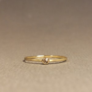 DIAMOND Rosecut natural brown delicate engagement ring in yellow gold - two versions