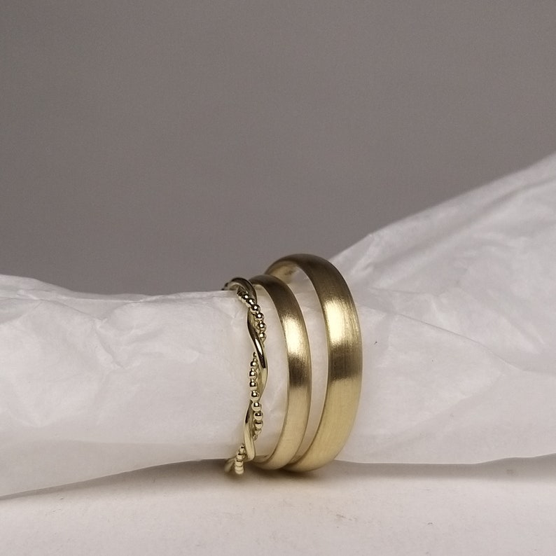 ROMANTISCHES Ring Set Wir zwei in Gold schlichte, edle Eheringe, Trauringe mit Kordelring WIR ZWEI Bild 8