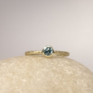delicate & BLUE simple, elegant engagement ring with real blue zircon image 3