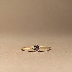 BLACK DIAMOND Rosecut delicate ring, individual engagement ring in rose gold image 7