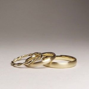 ROMANTISCHES Ring Set Wir zwei in Gold schlichte, edle Eheringe, Trauringe mit Kordelring WIR ZWEI Bild 7