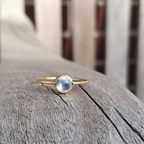 delicate, handmade moonstone ring / engagement ring in gold or rose gold